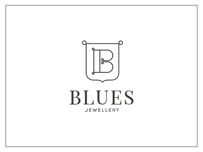 B.Jewellery agency b blue corporate jewellery letter logo luxury minimal serif shield