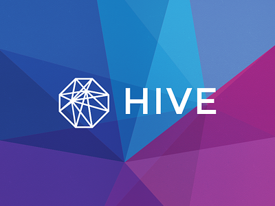 Hive logo design background blue bright hexagon hive line logo pattern purple tie a tie vivid