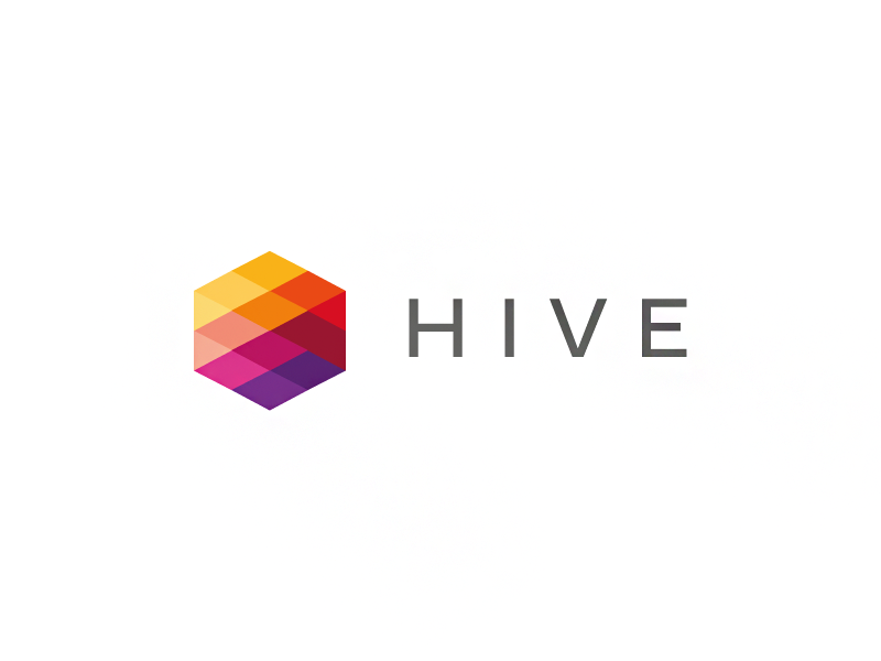 Hive branding agency hive hexagon colors colorful logo design tieatie yellow red orange