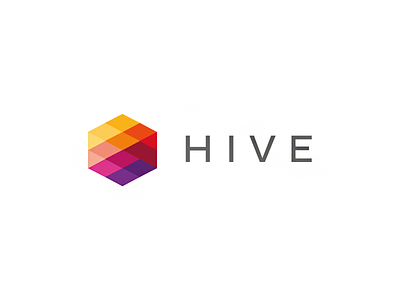 Hive agency branding colorful colors design hexagon hive logo orange red tieatie wellavi yellow