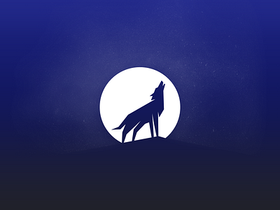 Wolf and the moon icon animal color howl icon logo minimal moon night tieatie white wild wolf