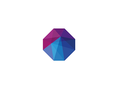 Colorfull Icon bright color gradient hexagon icon logo purple shape tieatie vivid