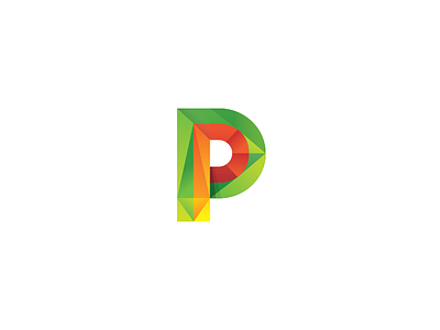 P bold color gradient icon letter logo p tie tieatie unique