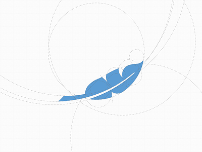 Feather Icon [construction] blue construction design feather grid guide icon light logo tieatie