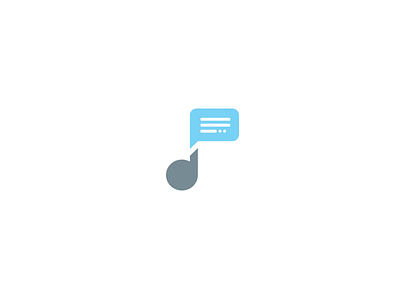 Note (melody) + messaging icon bubble logo melody message music note speech symphony text