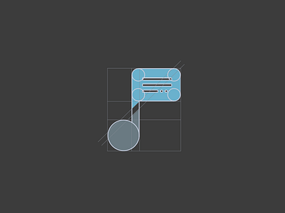 Note (melody) + messaging icon [structure grid]