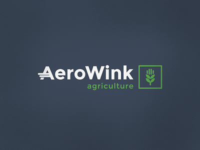 Aerowink Agriculture logo aero agriculture branding corporate drone font logo minimal type view wink work
