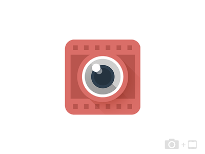 Photo camera + Film strip + Shot = Taplet agency app apple branding camera film ios lens photo shot video