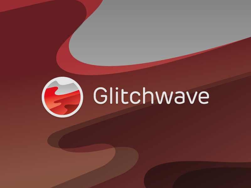 Glitchwave red branding logo music wave games movie
