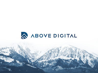 ABOVE DIGITAL logo + Branding Attachment above aiste branding brandmark digital dubai icon logo mountain negative space tieatie