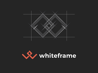 Whiteframe logo design [construction] brand branding construction design agency frame geometry grid icon logo mark minimal white