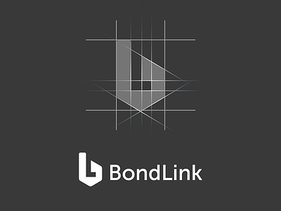 Bondlink logo [GRID] branding connect icon letter logo mark minimal negative space startup