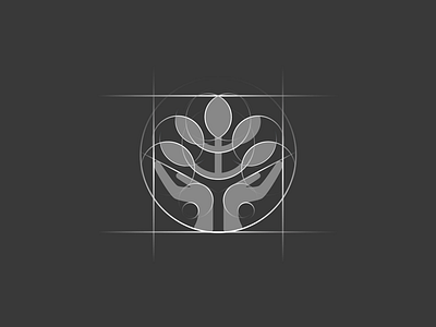 Caring arms icon [GRID] brand mark branding branding agency elegant logo hands icon letter logo mark negative space startup tree