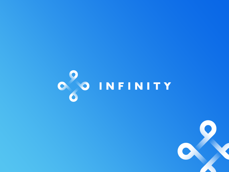 INFINITY logo molecule medicine structure minimal hexagon tie tieatie brandmark logo mark icon brand agency startup
