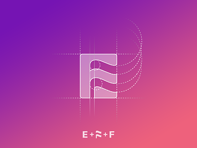 E + F + flag icon [GRID] brand mark branding branding agency dubai elegant logo flag icon letter e logo mark negative space negative space logo startup