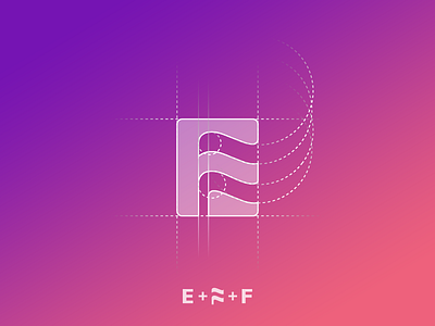 E + F + flag icon [GRID] brand mark branding branding agency dubai elegant logo flag icon letter e logo mark negative space negative space logo startup