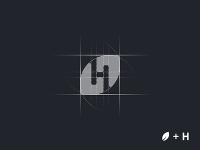 HUMIC leaf + H [grid] brand agency brandmark icon leaf logo mark minimal negative space startup structure tie tieatie unused