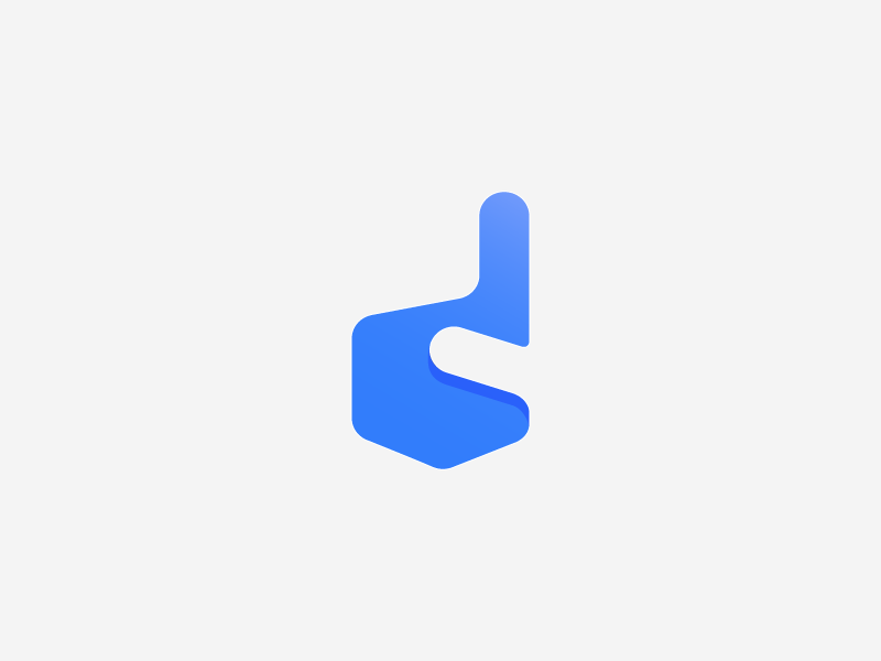 D + finger icon gradient logo mark startup logo design branding branding agency tieatie aiste logo designer simple logo negative space logo minimal mark minimal logo negative space icon d icon finger geometry geometric