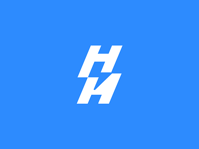 H⚡H icon blue branding color logo connect geometry hosting icon logo minimal negative space simple logo tieatie