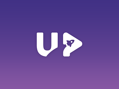 UP + Play + Rocket aiste designer branding idea logo design minimal play rocket simple tieatie up