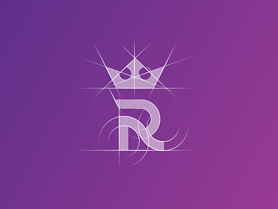 "R" icon grid aiste crown custom typeface icon letter logo agency logo design r royal tieatie