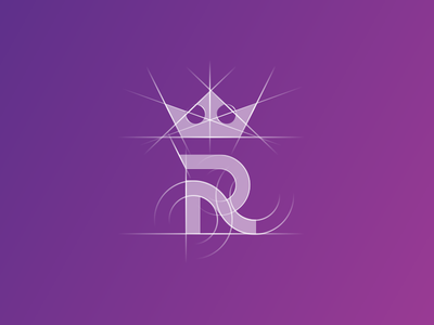 "R" icon grid aiste crown custom typeface icon letter logo agency logo design r royal tieatie