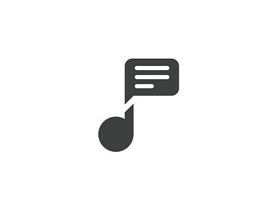 🎵 + 💬 Note + messaging icon brand brand architect chat chat bubble clever design geometric geometry icon logo design logo mark minimal music music app music note music notes negative space note note icon simple logo startup