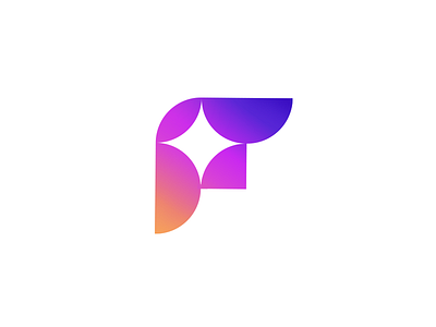 F icon aiste brand branding branding agency colorful f letter gradient illusion logo design logo mark tieatie unique logo