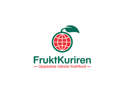Frukt Kuriren eco fruit leaf logo orange tie tieatie