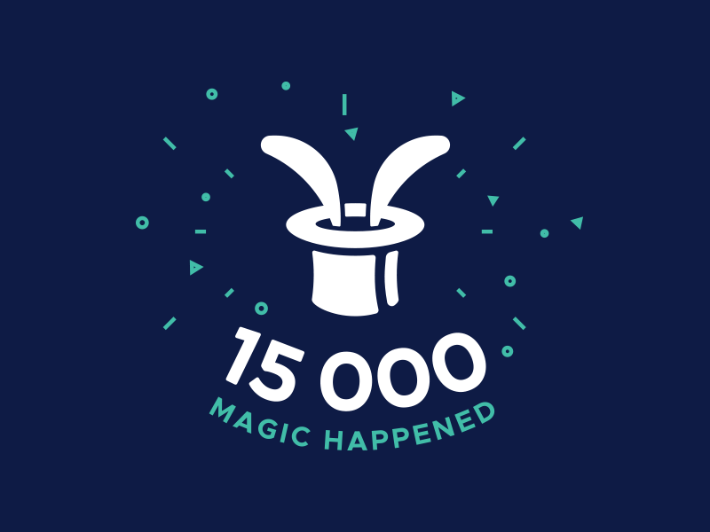 15 000 followers on dribbble! magic happened growth designer achievement 15k followers 15000 15club