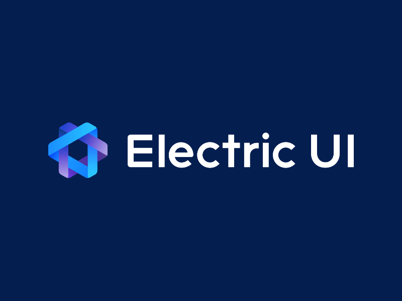 Electric UI final design colors blue lettering type branding vector icon typography design logo illustration