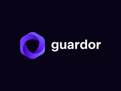 Guardor logo design aiste branding branding studio color design gradient guard logo design protect purple shield tieatie