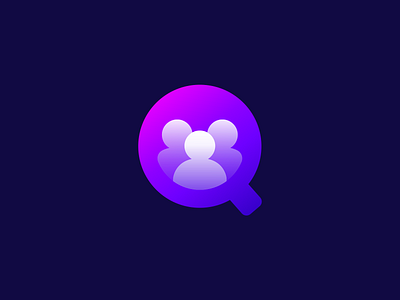 Q + Looking Glass + People blue branding branding agency gradient gradient color gradient design gradient icon icon logo logo design logo mark minimal negative space purple startup tieatie