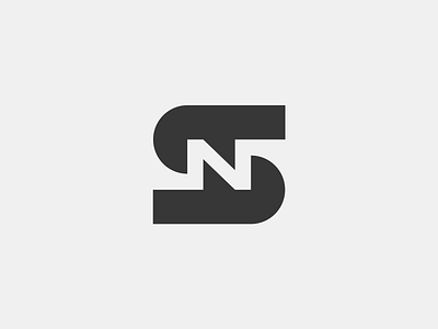 S+N negative space monogram icon