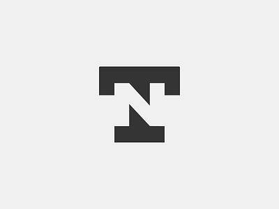 T+N negative space monogram icon