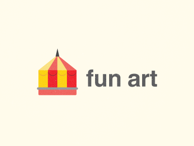 Fun art logo art circus color fun logo mark pencil red tent tie tie a tie tieatie yellow