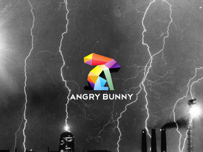 Angry bunny angry blue bunny color logo orange red tie tieatie violet yellow