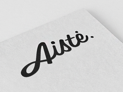 Aiste logo concept #1 aiste black brand calligraphic calligraphy font identity. letters logo name tie tie a tie type typographic typography