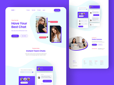 The chat app landing page app application chat chat app design graphic design landing landing page mobile mobile application page ui ui ux ui design uidesign uiux ux ux ui web design website