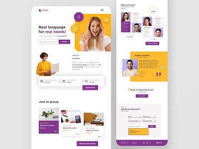 Language online school landing page branding design graphic design illustration landing landing page language logo online school page school ui ui ux ui design uidesign uiux ux ux ui uxui web design