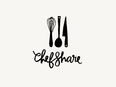 ChefShare 1 chef hand lettering logo rejected vector