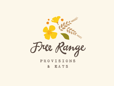 Free Range branding floral identity logo organic