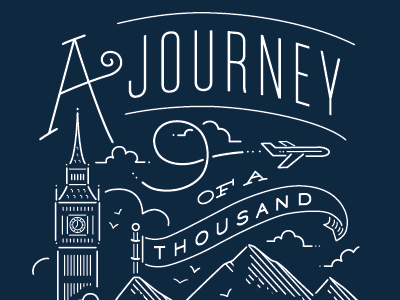 The Journey custom lettering hand lettering illustration minted single line weight typography