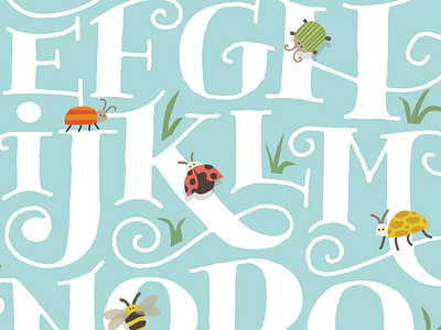 Alphabugs alphabet childrens art hand lettering insects