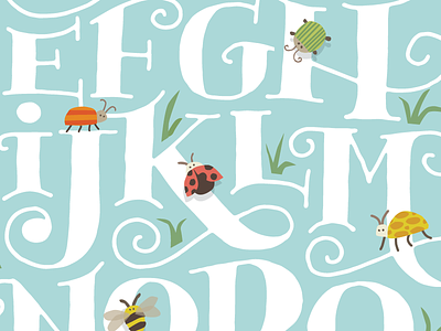 Alphabugs alphabet childrens art hand lettering insects