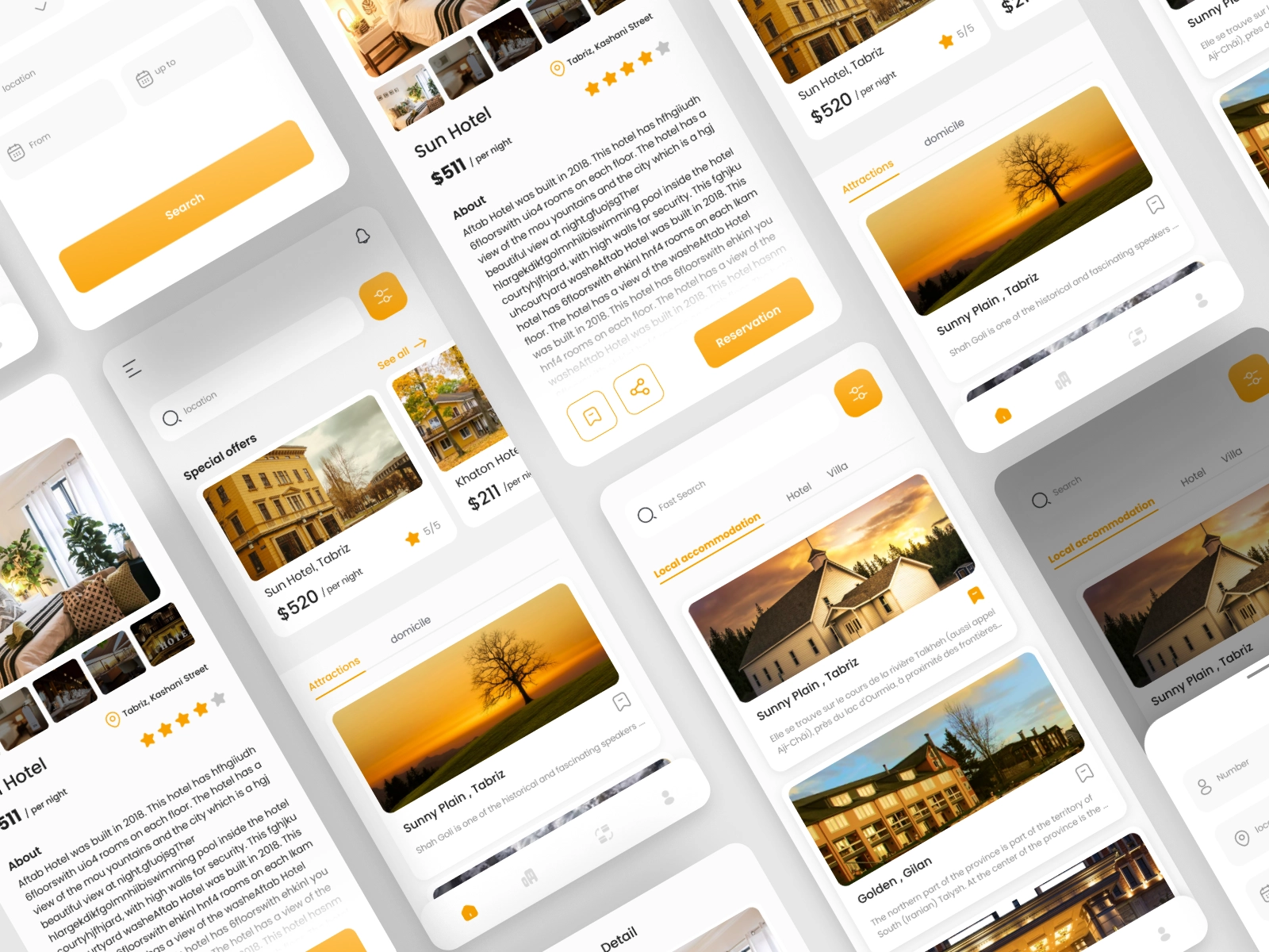 Hotel booking app by Gita Zahraei on Dribbble
