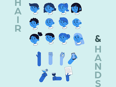 Illustration system - travel agency - Hairs and hands