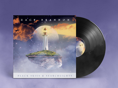 Zack Brannon - Black Skies & Searchlights album art album artwork album cover album cover art album cover design art artwork cover design illustraion