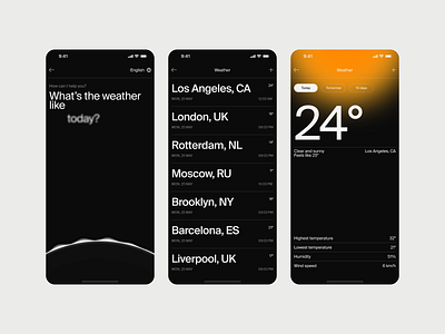 Voice — Weather app clean design gradient layout minimal mobile app typography ui ux whitespace