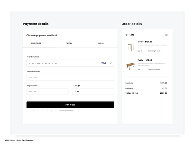 DailyUI 002 - Credit Card Checkout